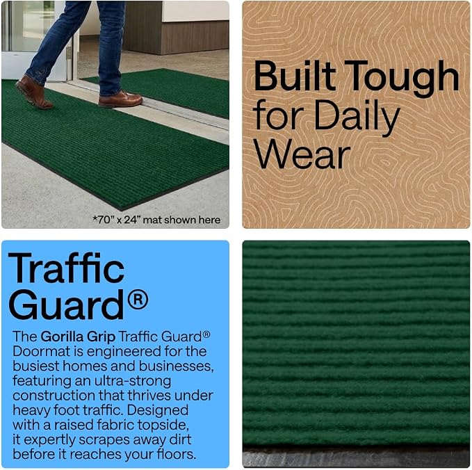 GORILLA GRIP Waterproof Traffic Guard Door Mat, 2 Pack, Indoor Outdoor Heavy - Image 3