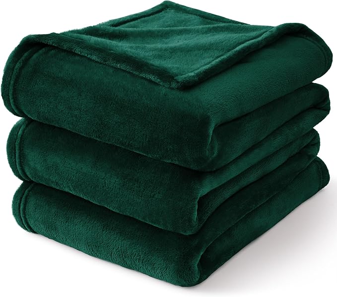 BEDELITE Fleece Blanket Soft Plush Queen Bed Blanket Forest Green 90"x90" | - Image 7