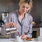 Induction Moka Pot, Stainless Steel, Stovetop Espresso Coffee Maker, 4 Cup/200ml/7.0oz, Easy to Use and Clean, Camping Home Use | for Mocha Cappuccinos, Lattes