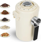 Coffee Canister, Airtight Stainless Steel Kitchen Food Storage Container With Spoon And Date Tracker, For Ground Coffee, Cereal, Bean, Tea,Sugar (white)