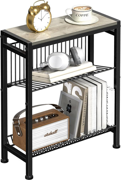 Narrow Side Table for Small Space, 3-Tier End Table by HOME