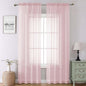Blush Pink Sheer Curtains 90 Inches Long 2 Panels, Modern Airy Voile Solid by Lecloud