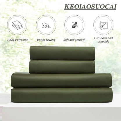 Olive Green Curtains Pinch Pleat wtih Hooks, Block Out Sound Reducing Light - Image 5