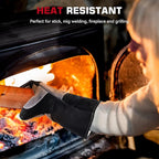 ARCCAPTAIN Welding Gloves 932℉ Heat/Fire Resistant 16 inches Gloves for Stick, Mig, Forge, BBQ, Grill, Fireplace, Baking, Stove Working Protection