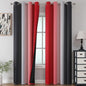 Red and Black Ombre Blackout Bedroom Curtains 102 Inches | Room Darkening by ESTELARTEXTILER