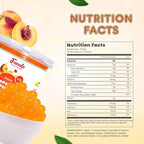 Fanale Peach Popping Boba Pearls, Vegan, Non GMO, Gluten Free, Fat Free, Perfect for Bubble Tea, Smoothies, Ice Cream, Desserts, and Beverages.