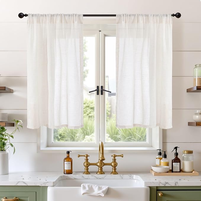 BGment Short Linen Curtains 30X40 Inch Length by BGment