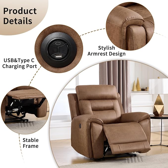 ANJ 3-Piece Faux Leather Power Recliner Sofa Set - Image 3
