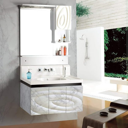 practicalWs Marble Wallpaper Granite White and Gray Wall Paper Roll 35.4" x - Image 7