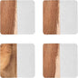 I-LAN 4-Piece Marble and Wood Coasters by ilan