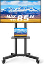 Rolling TV Stand with Shelf for 32-85 inch TVs up to 150lbs, Portable Mobile TV by Rfiver