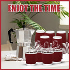 500 Pack Paper Espresso Coffee Cups, 4 oz Disposable Coffee Cups,Corrugated Insulated Ripple Wall, Paper Ripple Cup for Coffee, Hot Chocolate and Hot Tea Drinks -Red