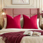 GIGIZAZA Red Velvet Pillow Covers 26x26 Decorative Pillows Pack of 2 | Throw by GIGIZAZAFocusingonhomedecoration