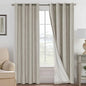 H.VERSAILTEX Linen Blackout Curtains 108 Inches Long 100% Blackout Thermal by HVERSAILTEX