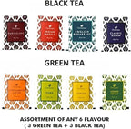 Octavius Tropical Palm Cutwork Wooden Tea Sampler Box | Premium Black & Green Tea Gift Set | 6 Flavors, 90 Tea Bags | Elegant Teas Gift Box for Tea Lovers