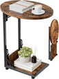 Elbourn Folding Side Table End Couch Tables, Metal Frame C-Shaped TV Stand by Elbourn