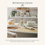 MACKENZIE-CHILDS Enamel Tea Kettle, Stylish Tea Kettle for Stovetop, Grey-and-White Sterling Check, 2 Quarts