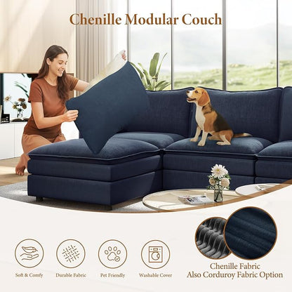 Vesgantti 142" Oversized Sectional Sofa Bed, 8-Seater Modular Sleeper Cloud - Image 6