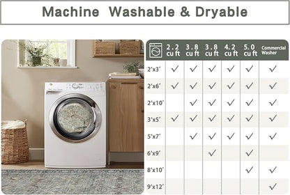 Green Retro 8x10 Washable Area Rugs - Image 9