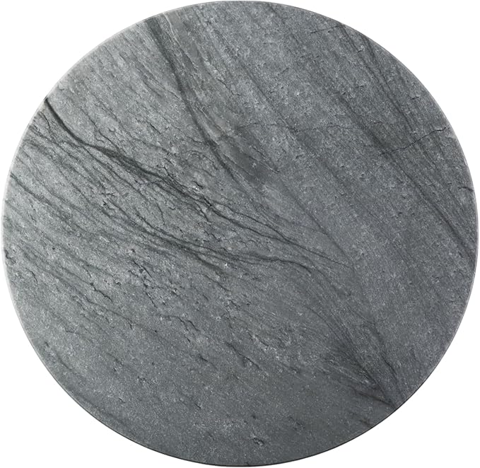 Koville Dark Grey Marble Pastry Cutting Board, 16" Large Marble Cheese Serving Board for Kitchen Countertop, Stone Tray for Baking, Charcuterie, Trivet, Dough Pastry and Stone Cutting Boards