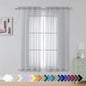 Simplebrand Light Grey Sheer Curtains 63 Inch Length 2 Panels, Rod Pocket Solid by Simplebrand