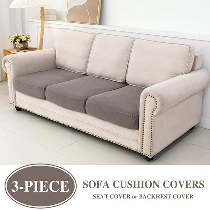 LA MEACK Couch Cushion Covers Seat Cushion Cover Stretch Couch Cover Separate - Image 2