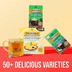 Twinings Pure Green Tea Individually Wrapped Bags, 20 Count (Pack of 6), Smooth Flavour, Enticing Aroma, Caffeinated, Enjoy Hot or Iced, 120 Teabags