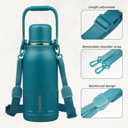 BJPKPK Insulated Water Bottle 40oz Stainless Steel Water Bottles with Handle and Cup Lid Vacuum Insulated Metal Thermos for Traveling,Laguna