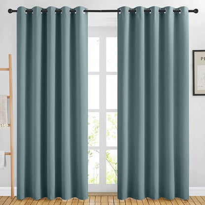 NICETOWN Blackout Greyish Blue Curtains - Image 2