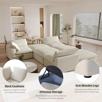 Cloud Couch Modular Sectional Sofa, 160.6" Down Filled Couch - Image 6