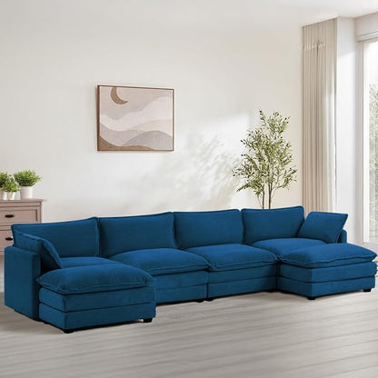 148'' Sectional Modular Cloud Couch, Oversized U Shaped 4 Seat Sofa - Image 6