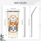 Dog Tumbler with Lid and Straw 20oz Coffee Tumblers Leakproof Stainless Steel Travel Mug Vacuum Insulated Cup for Iced and Hot