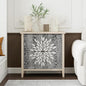 31" Modern Accent Cabinet with Storage, Storage Cabinet with 2 Carved Pattern by mixtavie