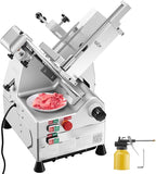 VEVOR Automatic Meat Slicer, 500W Electric Deli Slicer Machine with 10 inch Sharp 75Cr1 Steel Blade, 0-0.67 inch Adjustable Thickness, 633 RPM Fast Slicing, for Frozen Meat, Hard Cheese, and Bread
