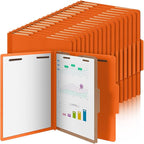36 Pcs Classification Folders Letter Size, Back to School Supply for Teacher, Student, 1 Divider Pressboard File Folder Bulk with 2 Fasteners, 3.5 Inch Expanding File Organizer (Orange)