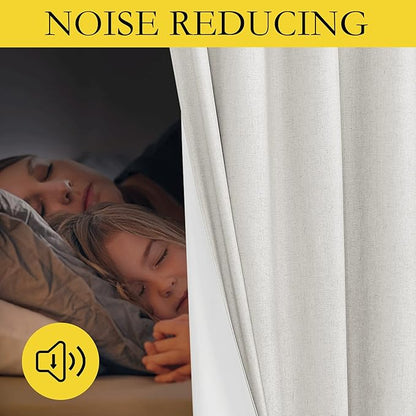 NICETOWN 100% Absolutely Blackout Linen Curtains - Image 5