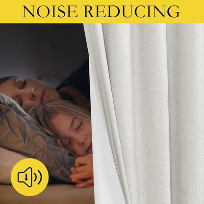 NICETOWN 100% Absolutely Blackout Linen Curtains - Image 3