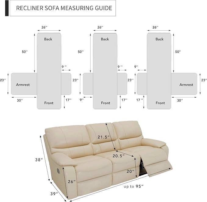 Easy-Going Oversized Recliner Sofa Cover, Reversible Couch Cover - Image 6