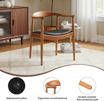 Kennedy Armchair, Mid Century Modern Dining Chair, PU Upholstered Kennedy Chair - Image 4
