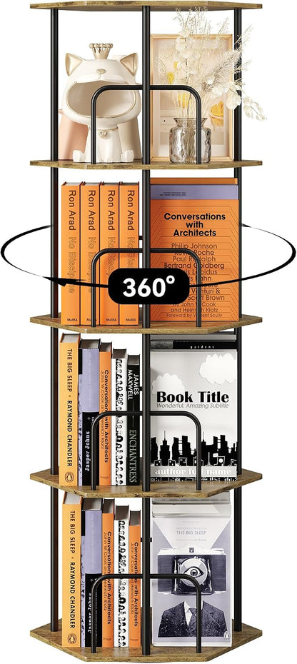 SUNMORY 4 Tier Rotating Bookshelf Tower, Revolving 360 ° Spinning Bookcase - Image 9