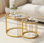 Garden 4 you Nesting Coffee Table, 23.6" Round Coffee Table Set of 2, Glass by Garden4you