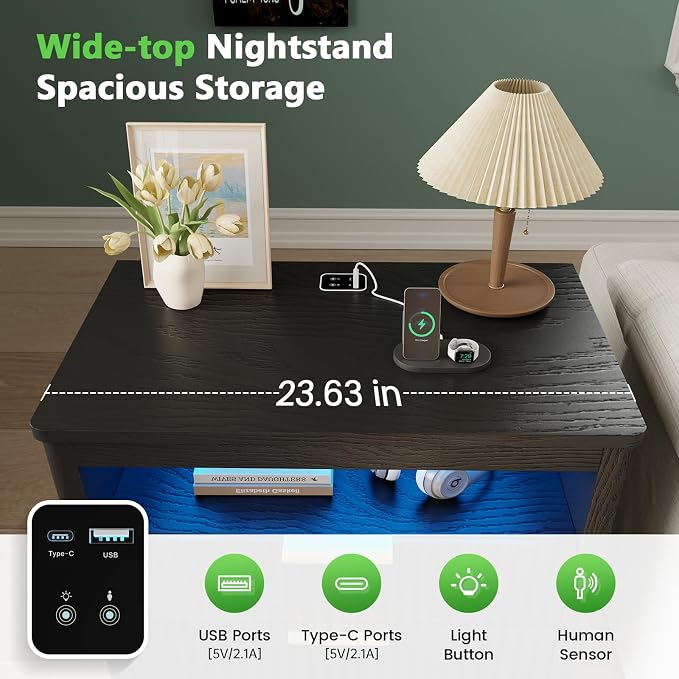 WOOVIVS End Table with Gun Drawer - Image 5