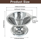 Waziaqoc Pour Over Coffee Dripper, Slow Drip Paperless Coffee Filter, Stainless Steel Pour Over Coffee Maker for 1-4 Cups Brew, Double Mesh Design of Manual Reusable Cone Filter