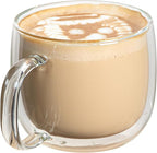 Restaurantware-Forma Professional 16.9 Ounce Double Wall Coffee Mugs, 2 Insulated Coffee Mugs With Handle - Dishwashable, Reusable, Clear Glass Beverage Cups, Freezable, For Hot Or Cold Beverages