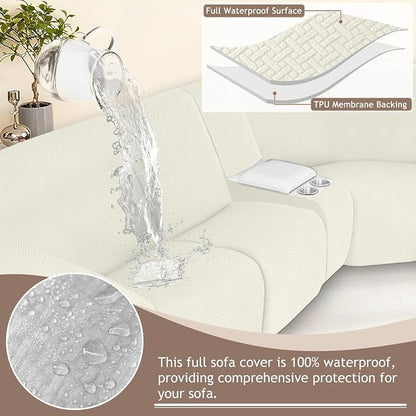 ALIECOM 100% Waterproof Recliner Sectional Couch Covers L Shape Stretch Corner - Image 4