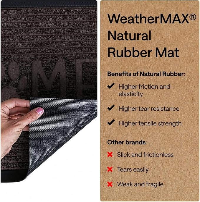 GORILLA GRIP 100% Waterproof All-Season WeatherMAX Doormat US Designed Natural - Image 6