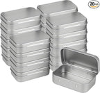 Small Metal Box With Lid-Cookie Tins Metal Tins With Lids Lens Wipes Storage Container Mini Portable Box,Empty Hinged Tin,For Organize Mint Candy Jar,Sewing Tools,DIY Gift Boxes(Silvery, 20 Pcs)