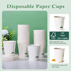 LITOPAK 210 Pack 10 oz Disposable Paper Coffee Cups, White FSC Hot Coffee Cups for Multiple Drinks for Office, Store, Home