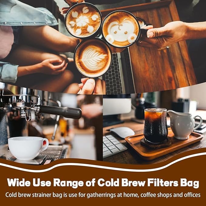 Alocs Cold Brew Coffee Filter Bag Compatible with Toddy Cold Brew System for 5 Gallon Commercial Brewers, Filter Bag for Coffee Grounds & Ice Tea - Quick Drain, Washable & Reusable (2 Pack)