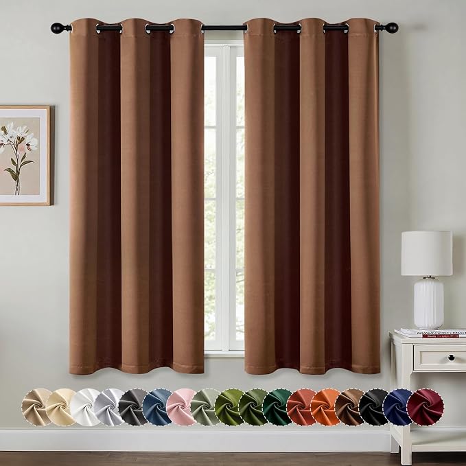 MIULEE Blackout Curtains for Bedroom 2 Panels 40 x 54 Inch Long Mocha Brown | by MIULEE
